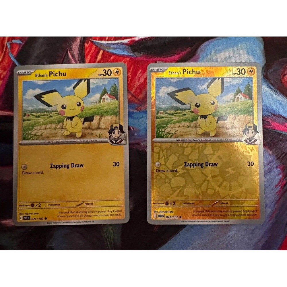 Ethan's Pichu 071/182 Pokemon TCG Destined Rivals 2 Card Lot Reverse Holo